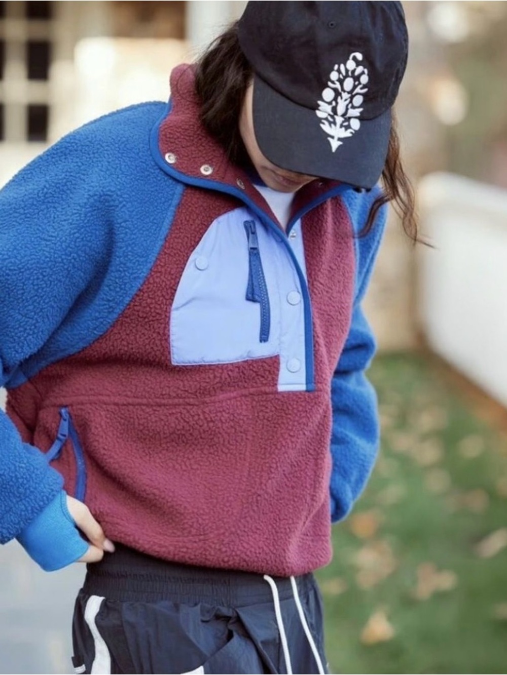 NWT FP Movement Hit The Slopes Colorblock Pullover - Mahogany Combo